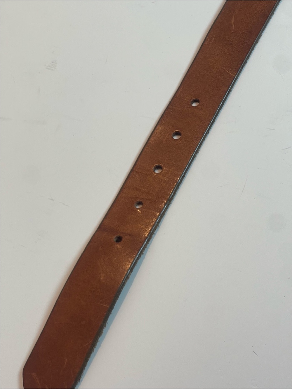 Vintage J.Crew Genuine Italian Leather Belt Brown Minimalist Basic Sz 34 Unisex - Picture 4 of 10
